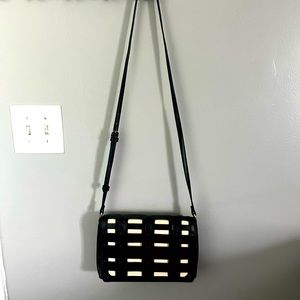 Black and cream purse